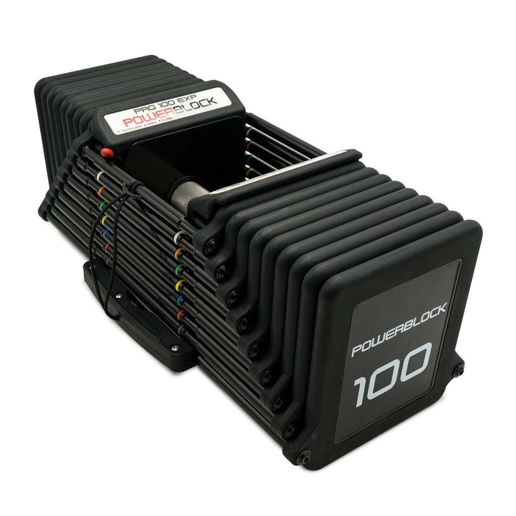PowerBlock Pro 100 Adjustable Dumbbell, Sold As A Single Unit 5-100 lb Dumbbell – Durable Steel Build, Innovative Workout Equipment, Strength Training