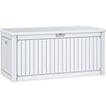 YITAHOME 320 Gallon Extra Large Deck Box, Double-Wall Resin Outdoor Storage Box with Flexible Divider for Patio Cushions Pool Supplies Garden Tools, 1000lbs Load Capacity, Lockable&Waterproof (White)