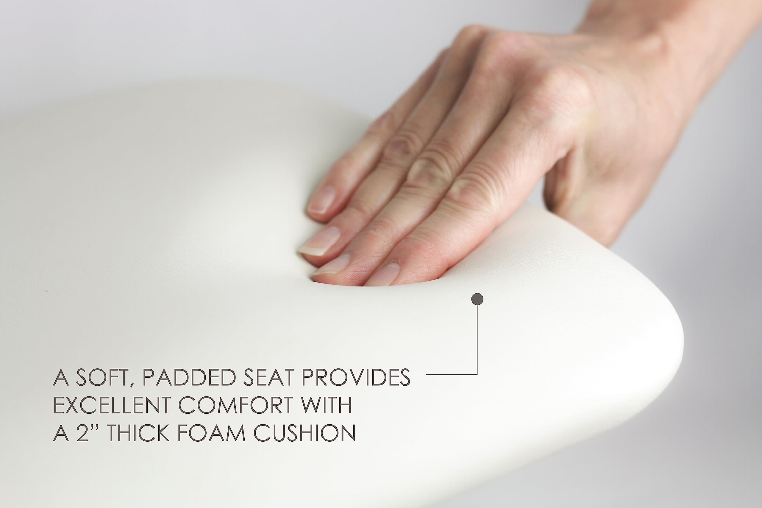 Seachrome Lift-Assist Shower Seat, L-Shaped Right-Hand, ADA, Wall Mount, Padded White Naugahyde