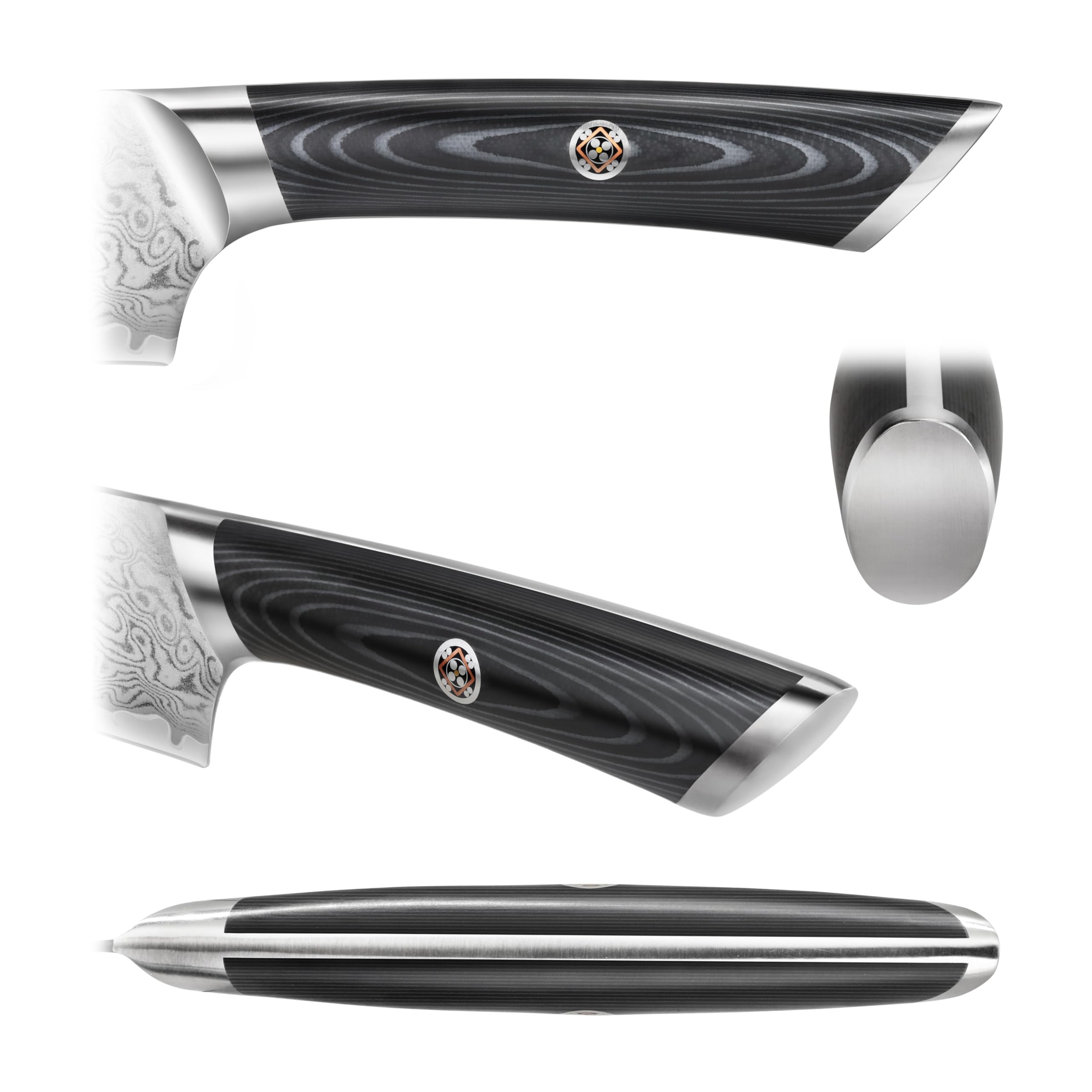 Cangshan KURO Series 6-Piece Knife Block Set, High Carbon X-7 Damascus Steel, Gray, 504333