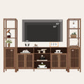 Garvee Large TV Stand with Set of 2 Bookcases, Farmhouse Entertainment Center for 70" Television with Storage Cabinets & Bookshelves, Modern Media Console Table for Living Room, Bedroom