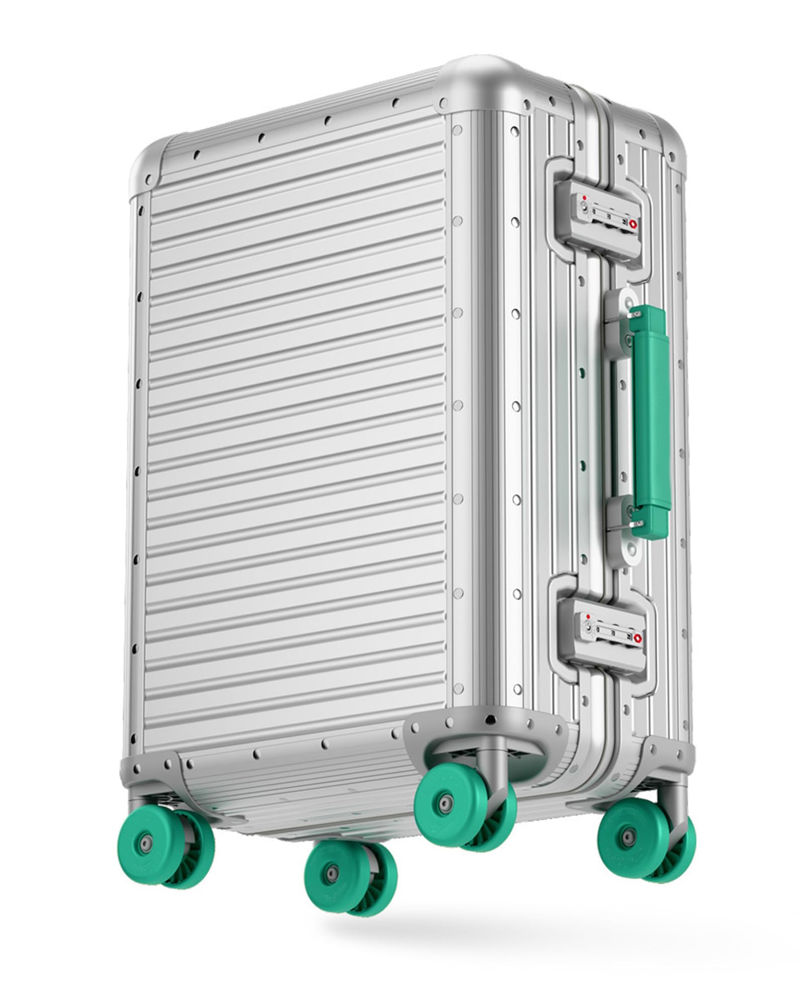Varyleap All Aluminum Checked in Luggage, Zipperless Aluminum Suitcase, Hard Shell Carry On Luggage with TSA Lock, Spare Wheels for Travel. (Silver, 24in)