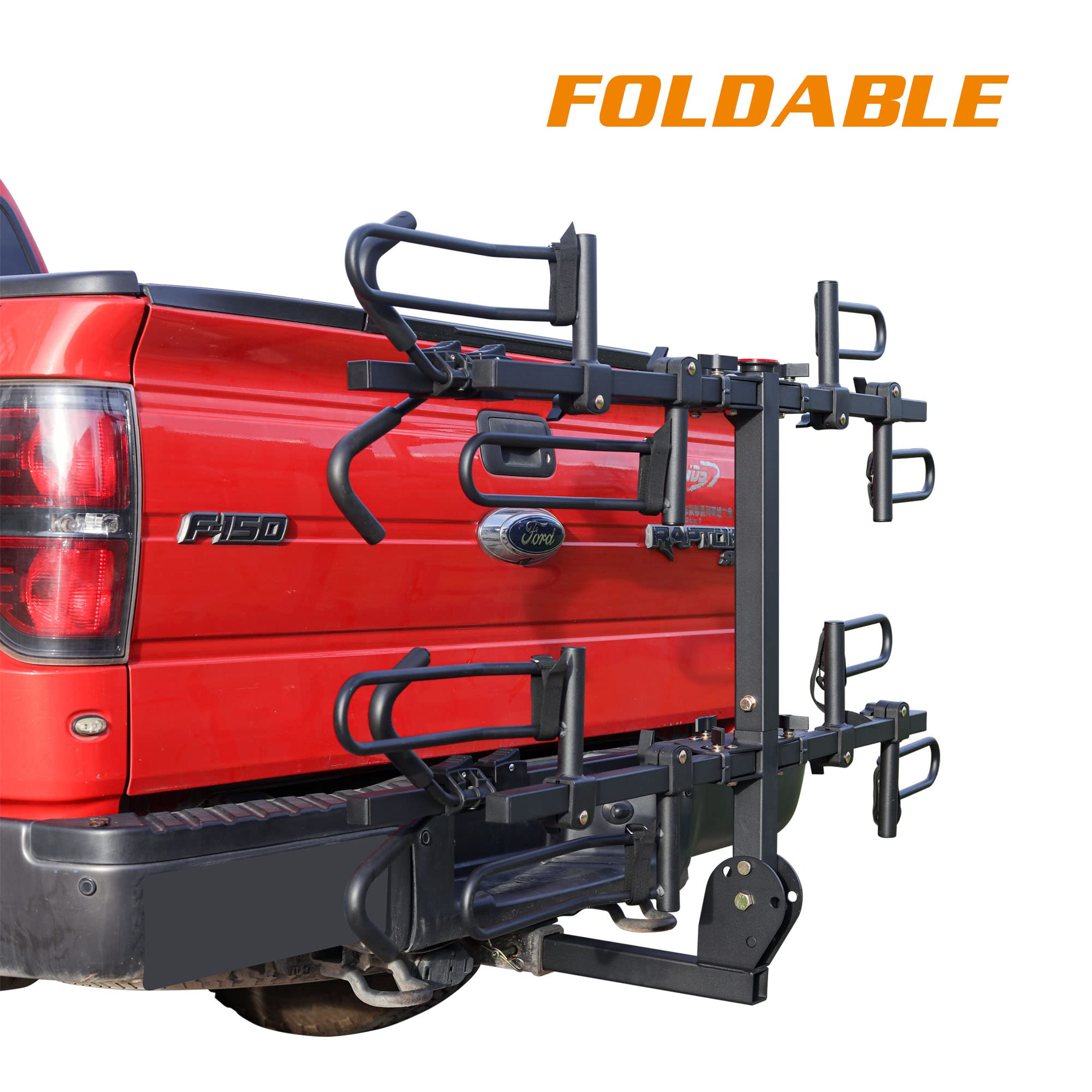 Young 4-Bike Rack Hitch Mount Platform Style Carrier for Cars Trucks SUVs Minivans with 2" Hitch Receiver, 4 Bikes X 40 lbs (160 lbs Total) Load Capacity for 2" Receiver