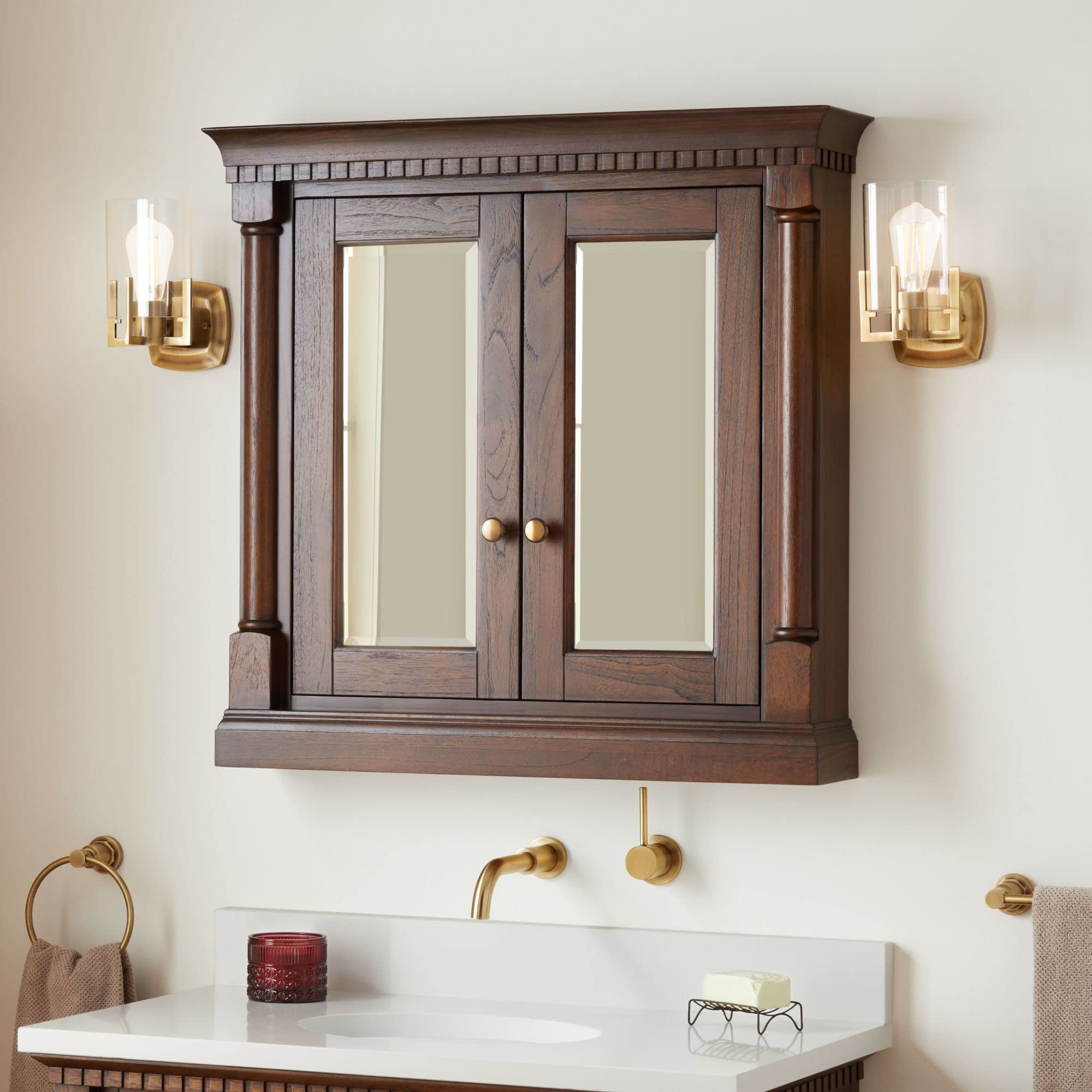 Signature Hardware 484248 Claudia 34" Framed Double Door Medicine Cabinet