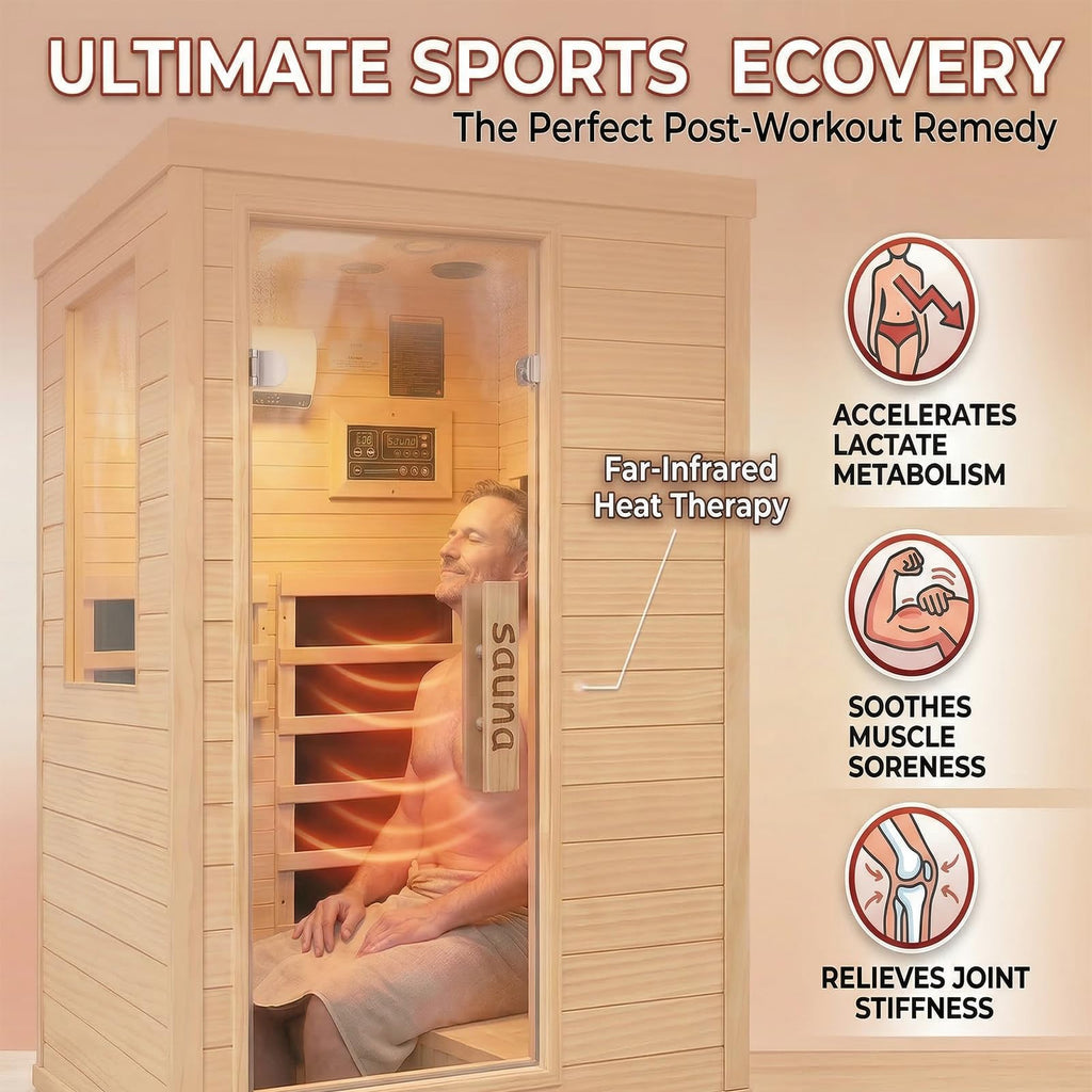 1350W Far Infrared Sauna Room for Home, Low EMF Fast Heating Canadian Hemlock Wood Sauna,Color Changing Sauna Light, Bluetooth Speakers, Modular Design