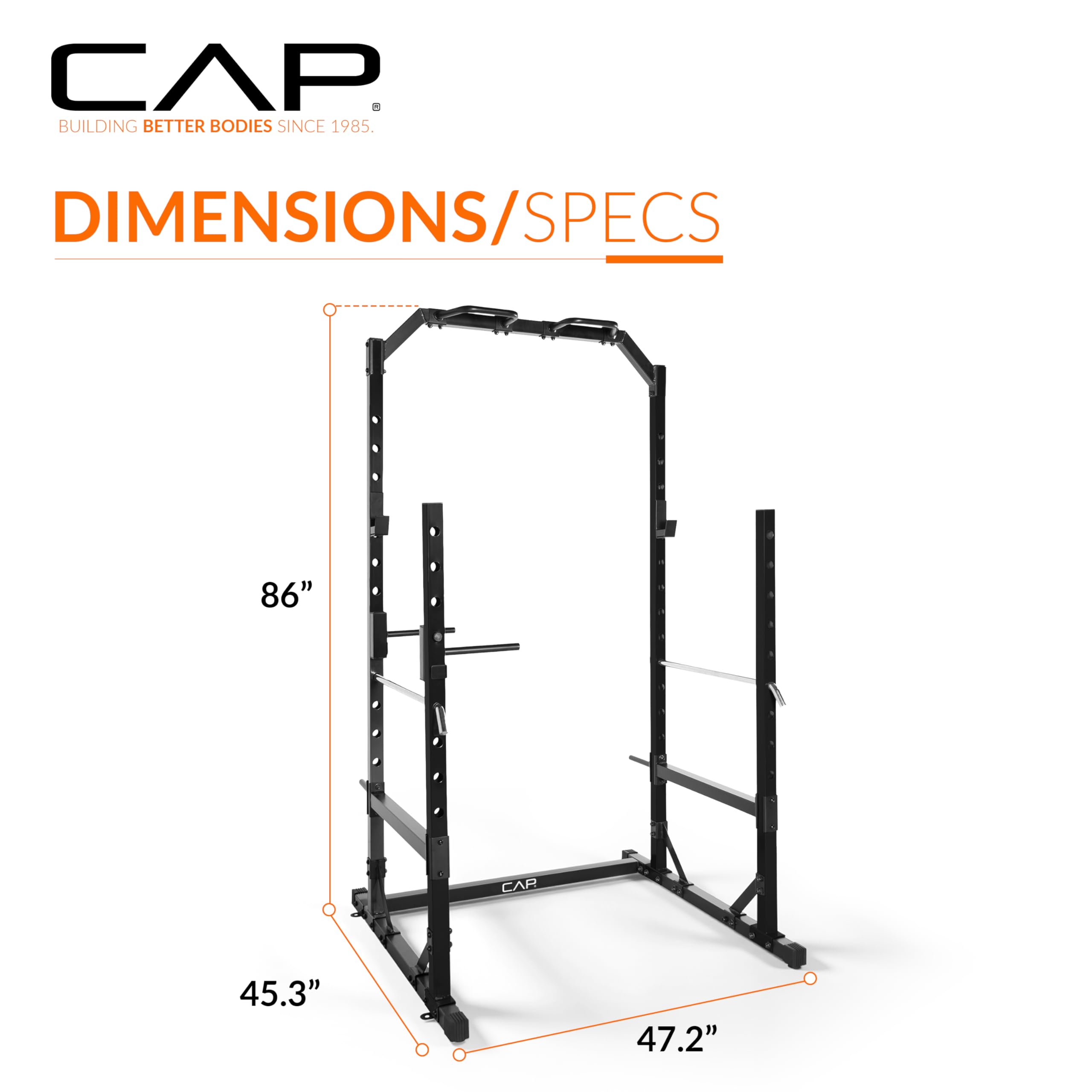 CAP Barbell Multi-Use Power Rack – Heavy-Duty Power Cage with Pull-Up Bar, Dip Handles, and J-Cup Catches – Strength Training Gym Rack for Home or Garage Gym | Green