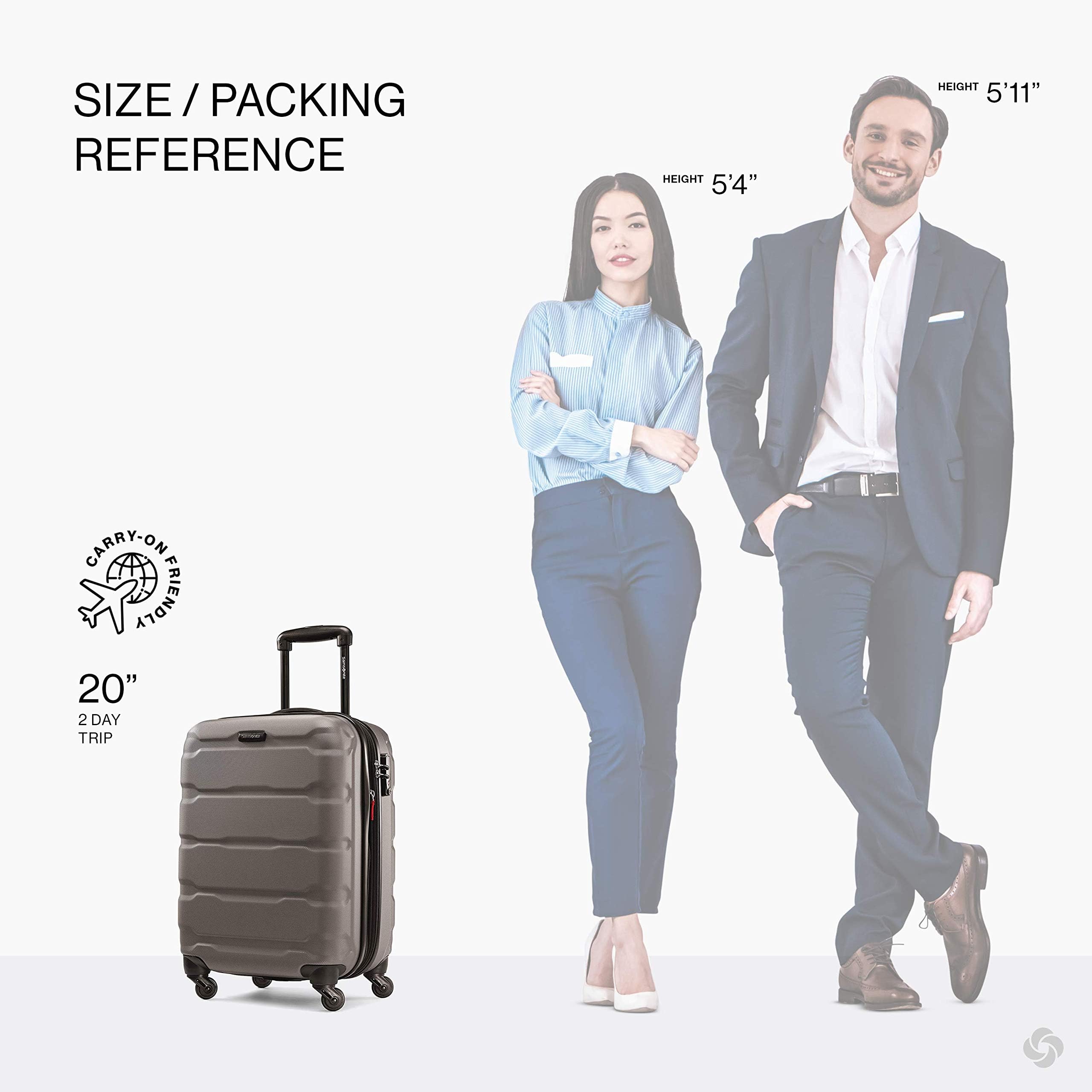 Samsonite Omni PC Hardside Expandable Luggage with Spinner Wheels, Silver, 3-Piece Set (20/24/28)