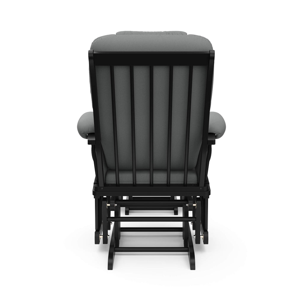 Storkcraft Tuscany Glider with Ottoman (Black/Gray) — GREENGUARD Gold Certified, Bonus Lumbar Cushion Included, Solid Wood Base, Smooth Motion, Award-Winning Nursery Rocking Chair, Glider and Ottoman