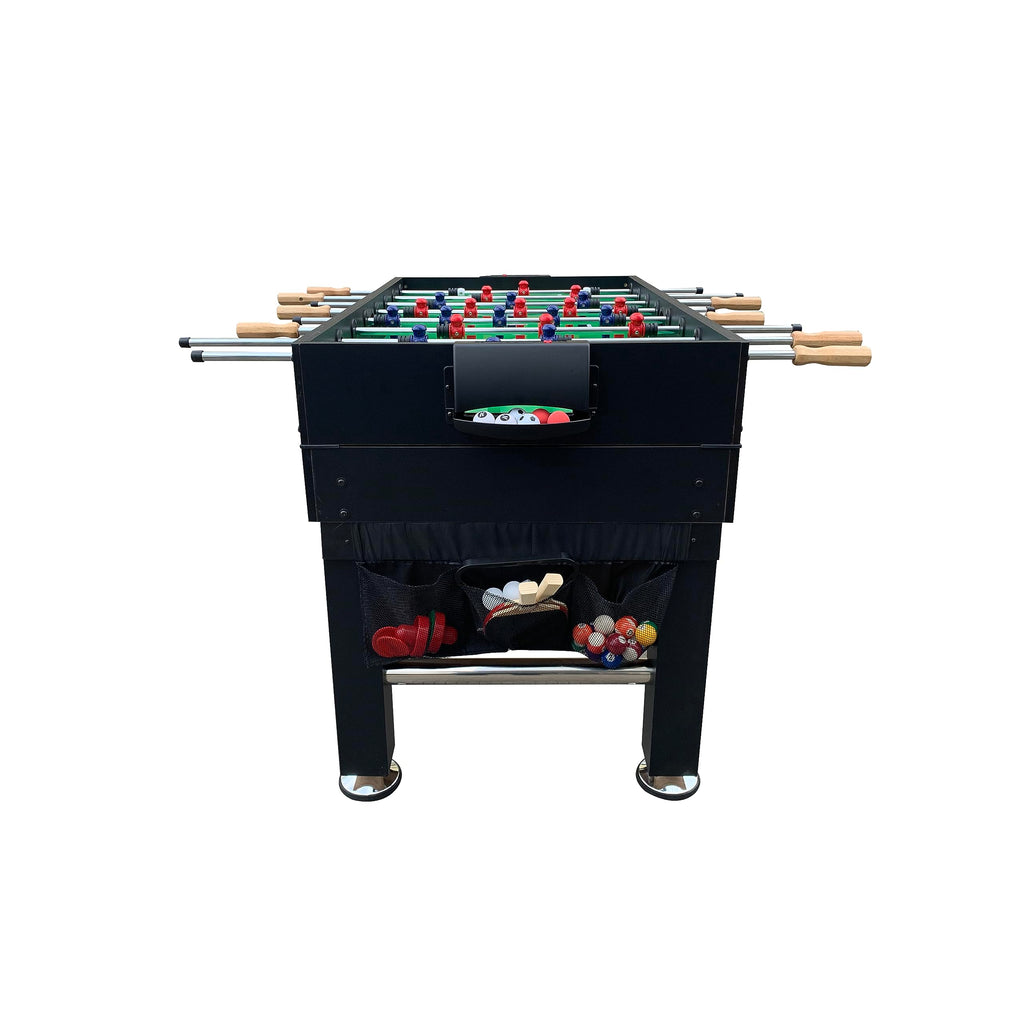 KICK Tetrad 55" 4-in-1 Multi Game Table (Black) – Foosball, Billiards/Pool, Air Hockey & Ping Pong