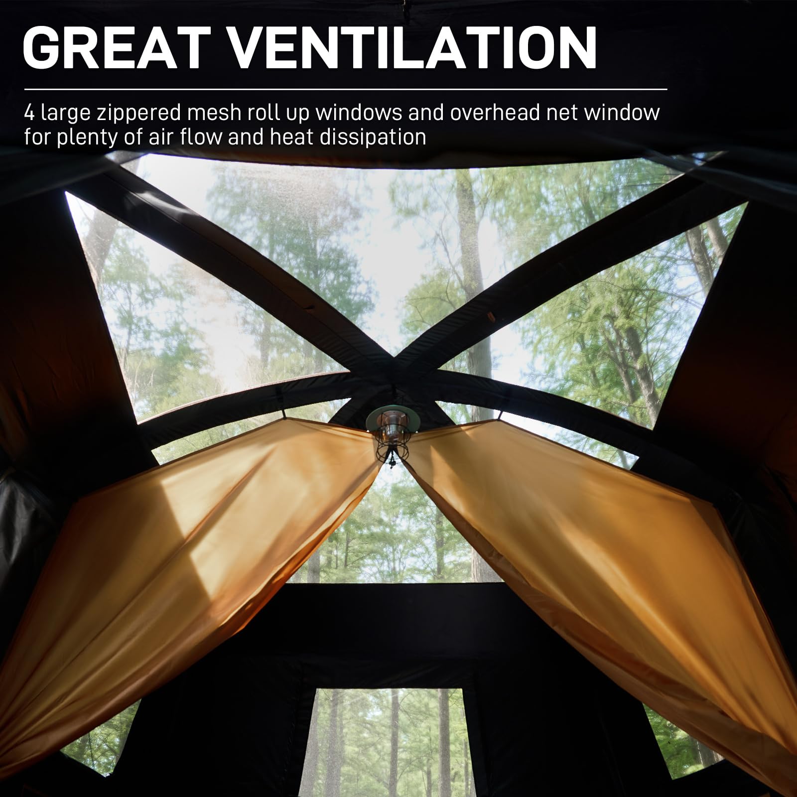 EVER ADVANCED 10 Person Camping Blackout Design Tent, Multi Room Tent for Family, Large Tents with Rainfly and Carry Bag, 2 Doors, Water-Resistant, 14ft x 10ft x 84in
