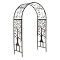 Plow & Hearth Arch Metal Outdoor Garden Arbor | Tree of Life | 83 Inches Tall | Black | Steel Trellis Lattice for Plants & Heavy Vines | Wedding | Outdoor Patio Décor