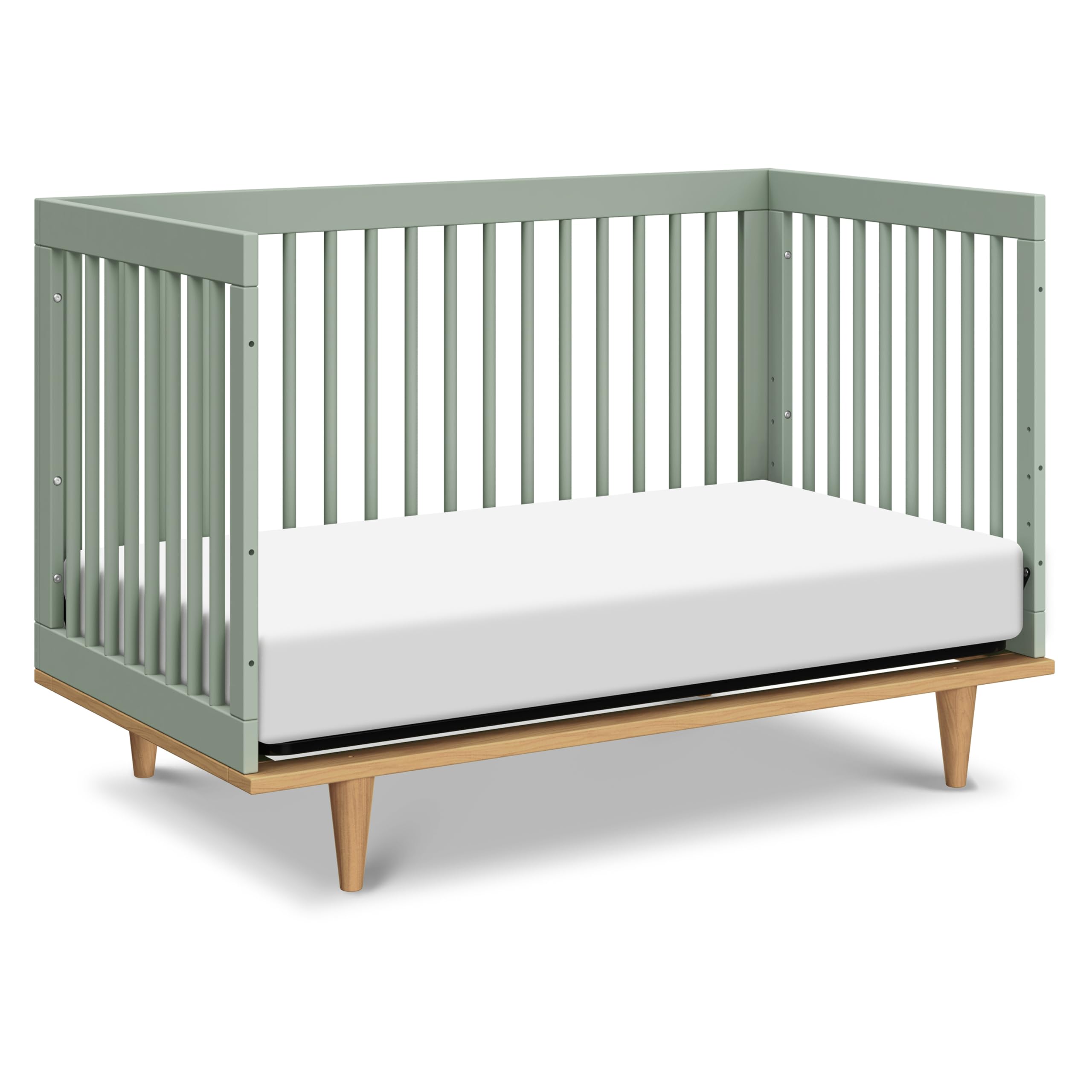 Davinci Marley 3-in-1 Baby Crib Convertible to Toddler Bed & Daybed - Easy to Assemble Wooden Crib - GREENGUARD Gold Certified - 4 Adjustable Heights - Conversion Kit Sold Separately, Light Sage