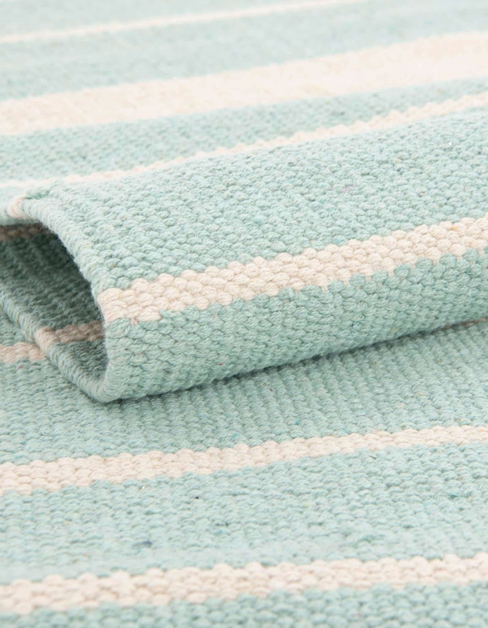 Unique Loom Chindi Cotton Collection Area Rug - Sophie (10' x 14' 1" Rectangle, Aqua and White)