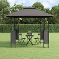 Anthracite Steel Outdoor Gazebo, Large 118x118 Inch Polyester Fabric Canopy, Powder-Coated Frame for Patio, Garden, Events Outdoor Structures