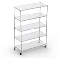 5 Tier 6000lbs Capacity NSF Metal Shelf Wire Shelving Unit, Heavy Duty Adjustable Storage Rack with Wheels & Shelf Liners for Commercial Grade Utility Steel Storage Rack, Chrome - 82"H x 48"L x 24"D