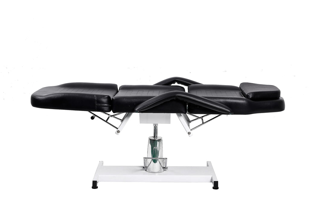 Eastmagic Hydraulic Facial Bed Beauty Bed Spa Facial Chair Reclining Lash Chair Tattoo Chair with Removable Handrest Black