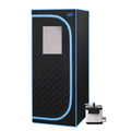 Person Steam Sauna for Men, Portable Sauna Tent for Women, 31.5"W Full Body Foldable Saunas Box with Steamer, Folding Chair, Stainless Steel Pipes Connector, for Home Apartment Spa Indoor, Black