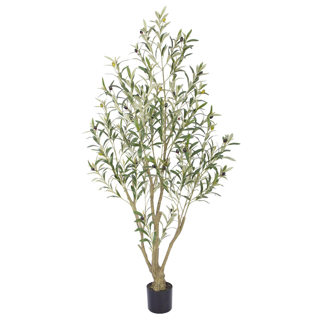 Nafresh 5ft Tall Faux Olive Tree，60in Realistic Potted Silk Artificial Olive Tree for Indoor Outdoor Living Room Bedroom Office Home Decor