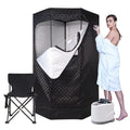 Portable Steam Sauna Tent Full Size, Indoor Steam Room for Home Spa Detoxify & Soothing Heated Body Therapy,with 2.6L 1000W Steamer, 9 Temperature Settings, Remote Control, Folding Chair