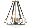 Minka Lavery 3904-107 Eden Valley Convertible Pendant to Semi-Flush, 4-Light, 240 Total Watts, 17.63-in H x 20.75-in W, Smoked Iron with Aged Gold