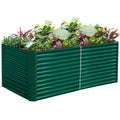 Land Guard 8x4x3ft Rectangular Galvanized Raised Garden Beds, Large-Capacity Metal Planter Box Outdoor, Durable Deep Raised Garden Bed 3ft Tall, Raised Beds for Gardening Vegetables, Forest Green