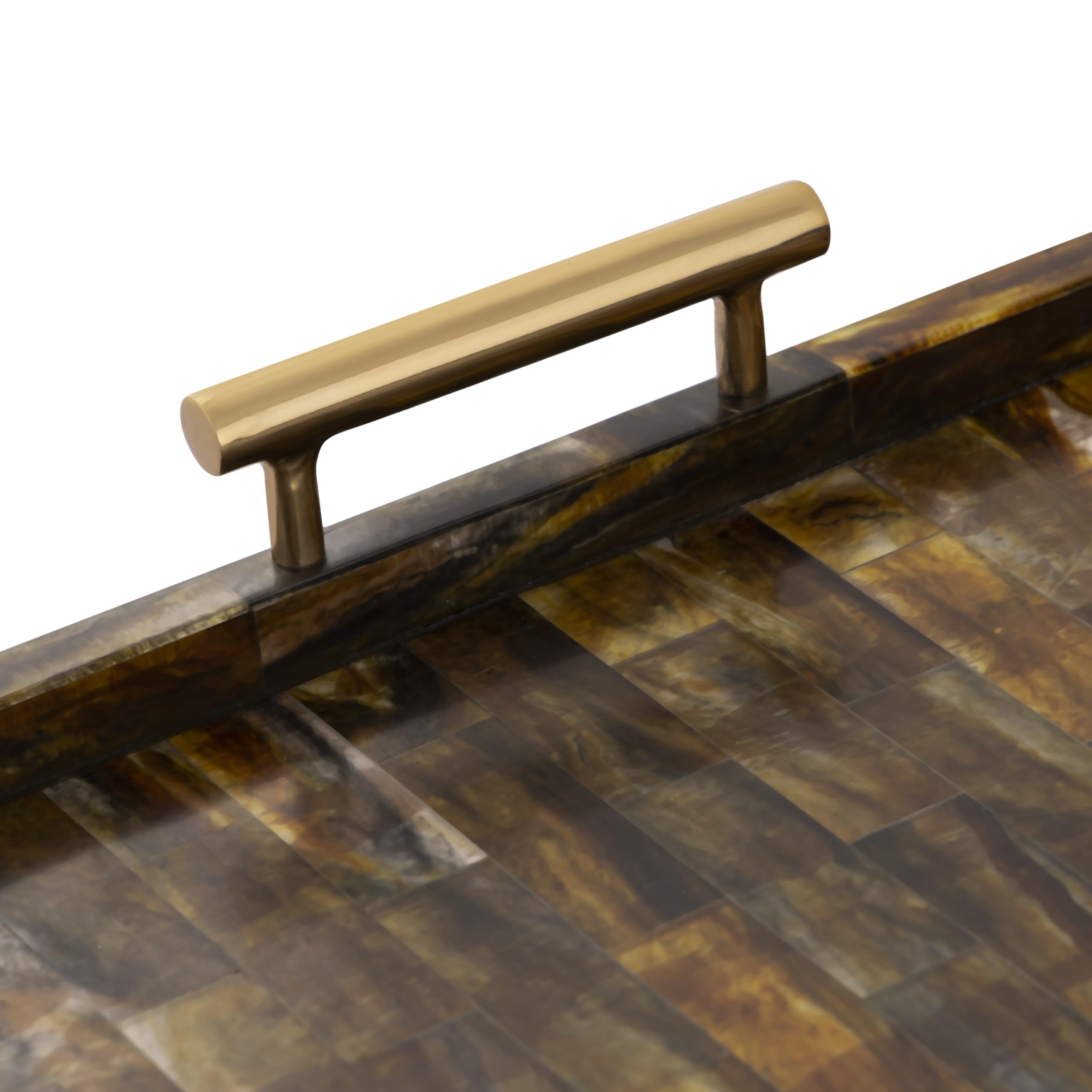 Elk Home Decorative Horn Tray - Brass - Transitional Lodge Style Home Décor