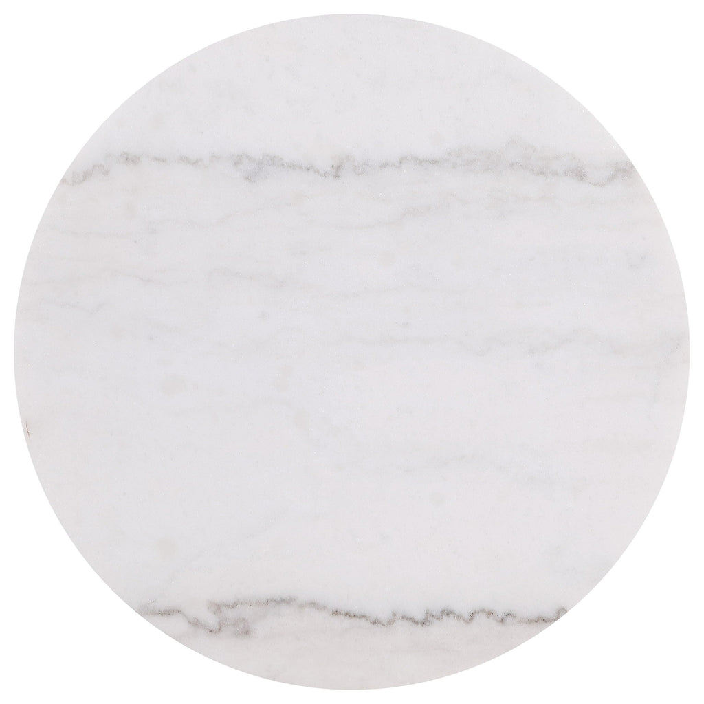 Coaster Home Furnishings - Jason - Wood and Metal - 3-Piece Coffee Table Set with Marble Tops, Reeded Drum Bases, and Gold Ring Accents - Living Room - Greige and White Marble - 711418-S3