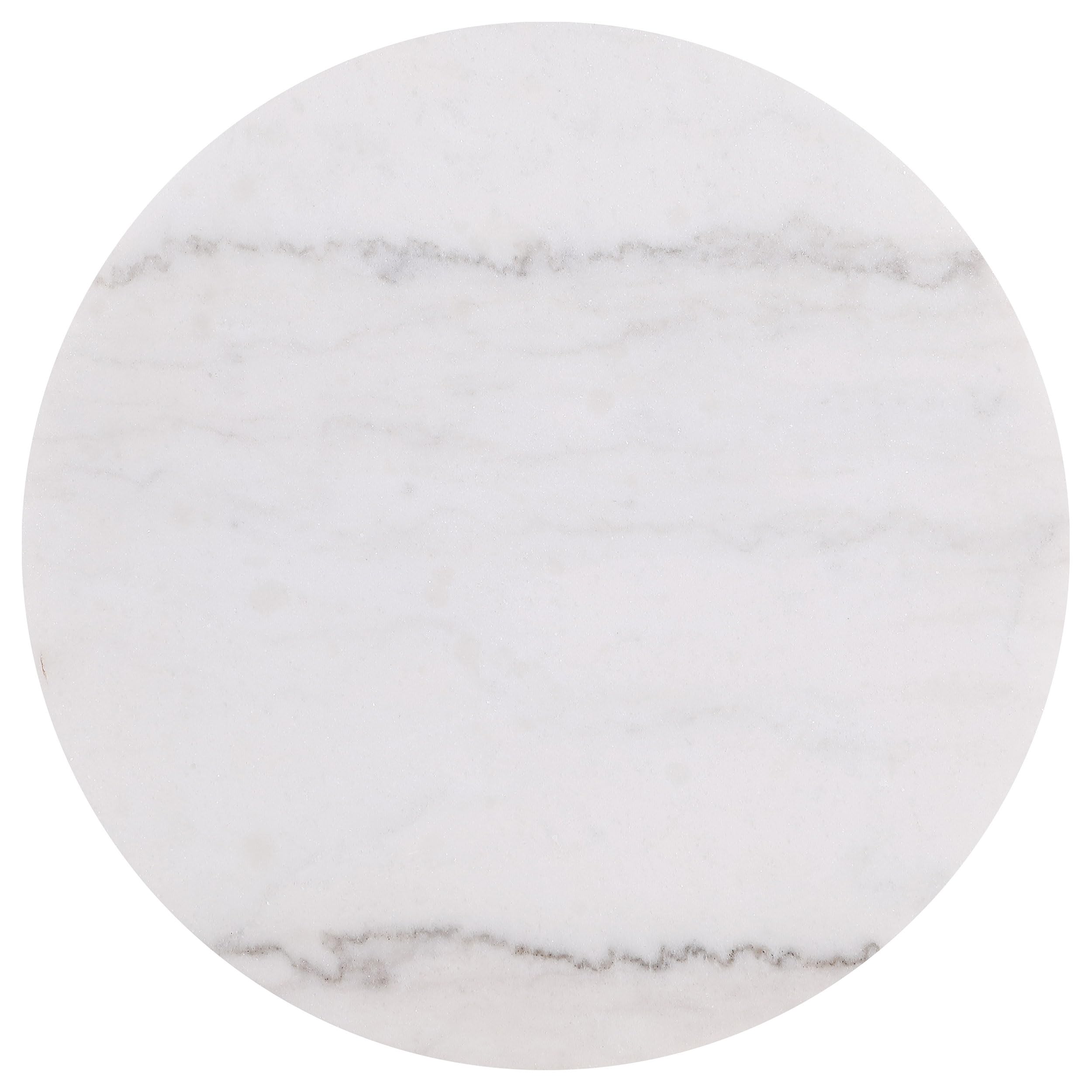 Coaster Home Furnishings - Jason - Wood and Metal - 3-Piece Coffee Table Set with Marble Tops, Reeded Drum Bases, and Gold Ring Accents - Living Room - Greige and White Marble - 711418-S3