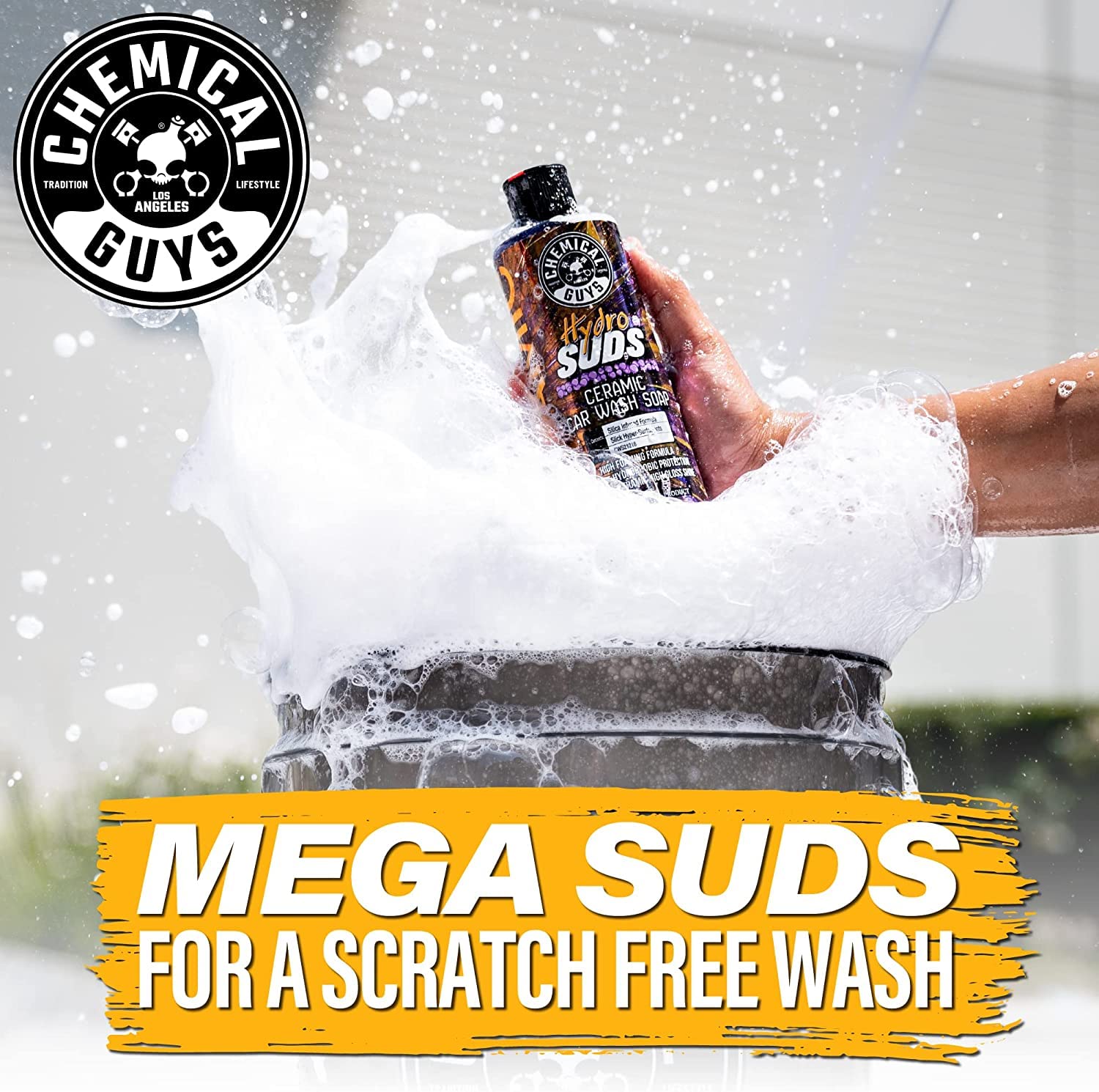 Chemical Guys HOL363 16-Piece Arsenal Builder Ceramic Car Wash & Protection Kit with Big Mouth Max Release Foam Cannon, Bucket and (6) 16 oz Car Care Cleaning Chemicals (Works w/Pressure Washers)