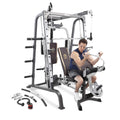 Marcy Power Cage, 1900 lbs Multi-Functional Smith Machine Cage System for Home Gym Training, with Leg Developer, Press Bar, and Squat Rack, Silver