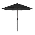 California Umbrella 12-Year Protection 9-Ft Outdoor Patio Umbrella, Sunbrella Fade-Resistant Acrylic Fabric, Auto Tilt and Crank, Heavy-Duty Aluminum Frame/ Reinforced Ribs, Bronze Pole, Black