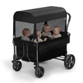 Fldofaves Wagon Stroller for Kids, 4-Seat Kid Wagon for Toddlers, Multi-Child Baby Wagon Stroller, Heavy-Duty Kids Wagon with Canopy, Large Foldable Toddler Stroller Wagon for Outdoor Travel