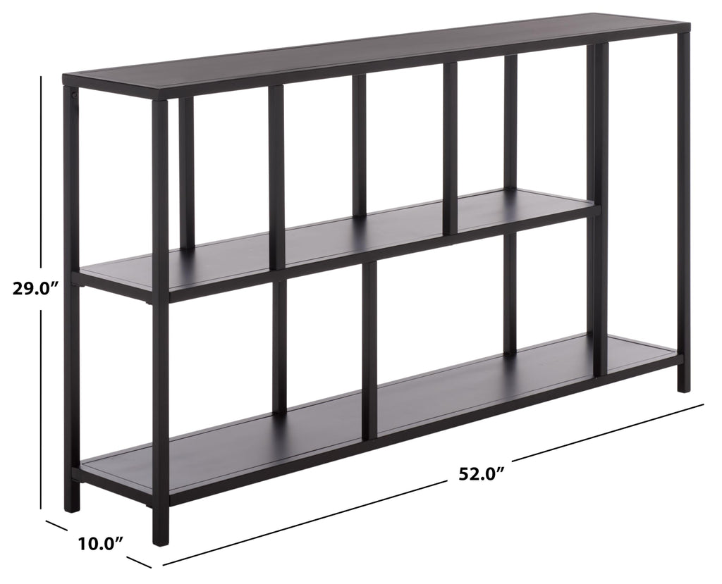 SAFAVIEH Couture Collection - Hodge Black Metal Console Table with 3 Shelves, Modern Minimalist Storage & Display (SFV9559A)