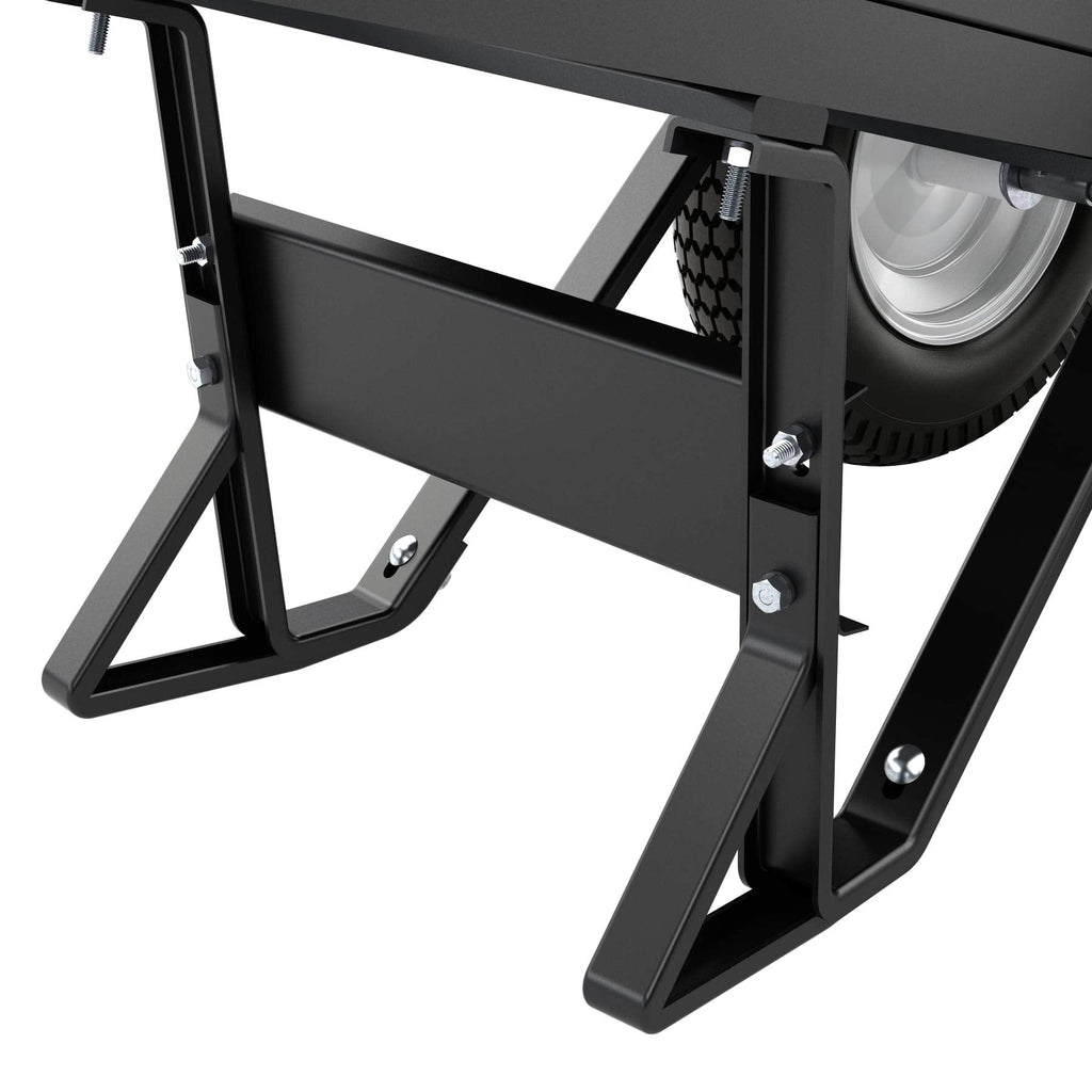 Bon Tool 28 907 Premium Contractor Grade Poly-Tray Double Wheel Wheelbarrow with Steel Hande and Knobby Tire, 5-3/4 Cubic Feet