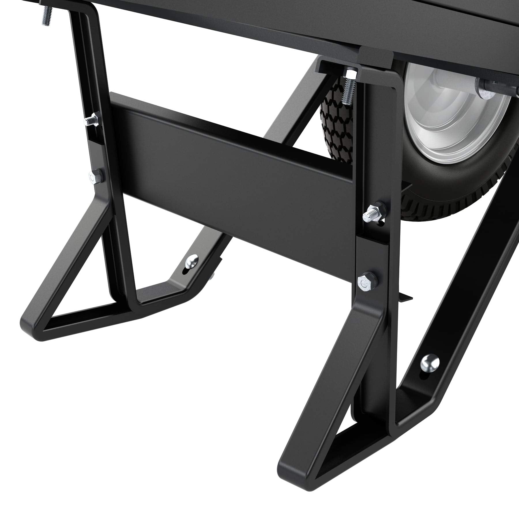 Bon Tool 28 907 Premium Contractor Grade Poly-Tray Double Wheel Wheelbarrow with Steel Hande and Knobby Tire, 5-3/4 Cubic Feet