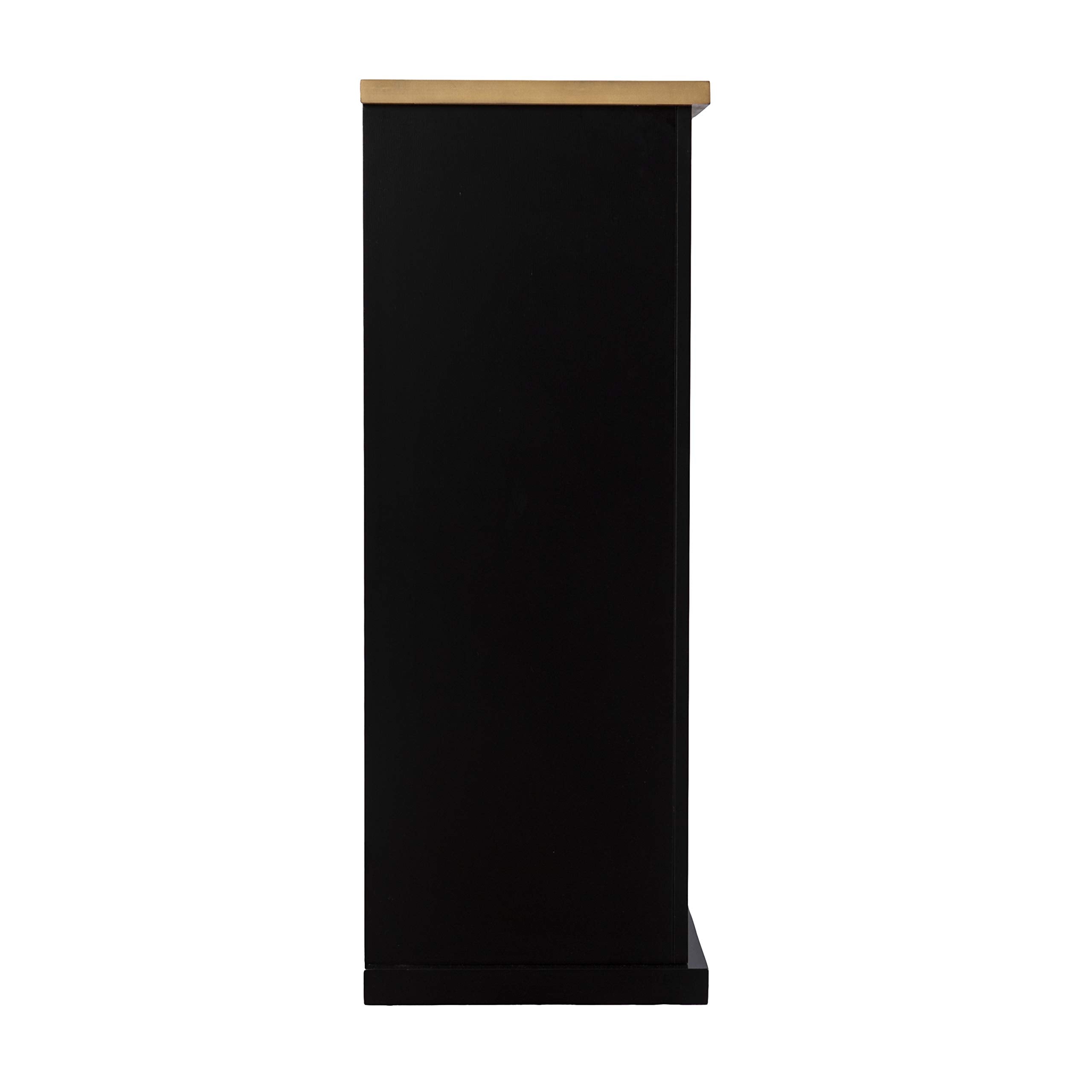SEI Furniture Cardington Color Changing Fireplace, Black/Natural