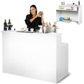 GoBar Elite Portable Bar Table for Events - Foldable Commercial Grade Wood - Pop up Mobile Bartending Station - White