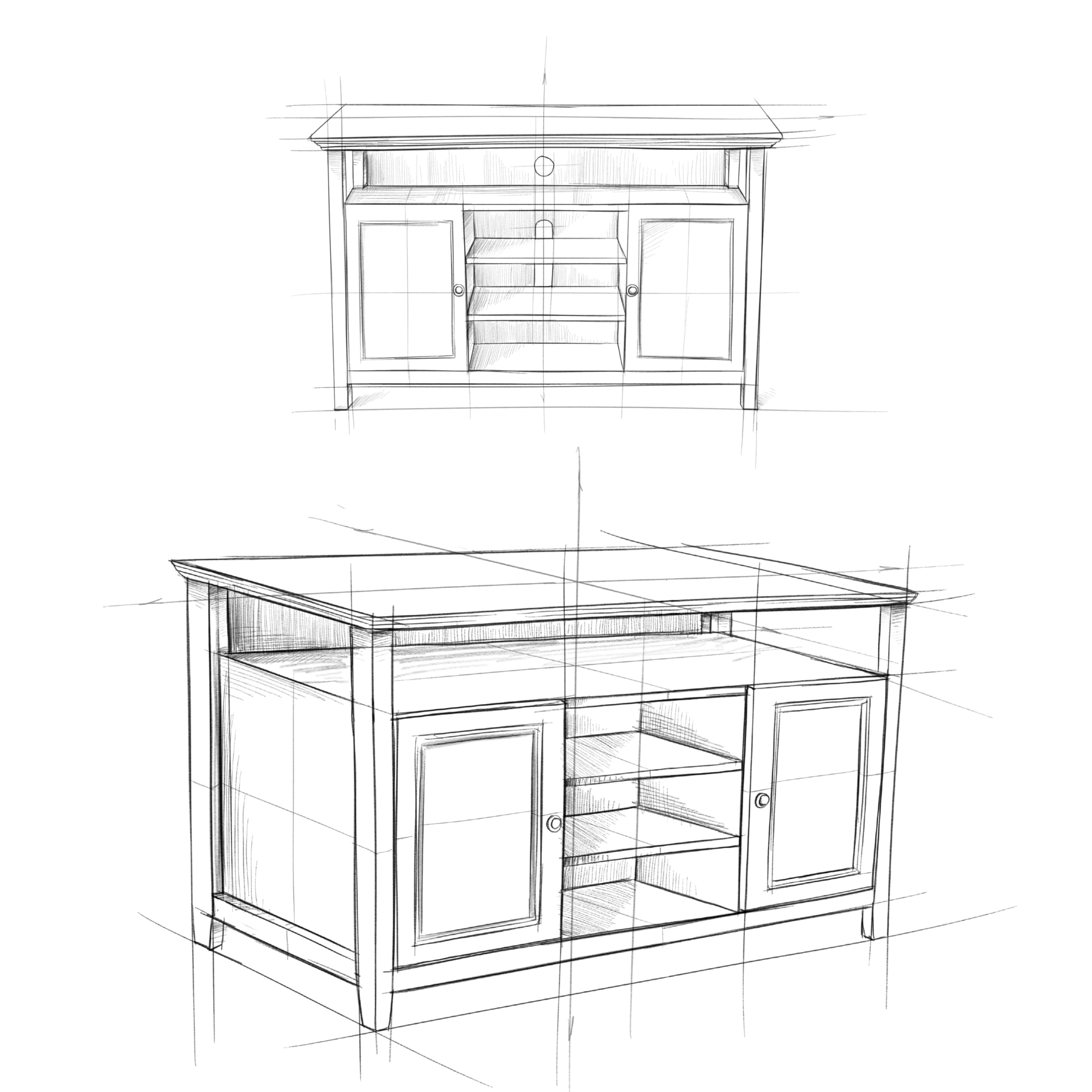 SIMPLIHOME Amherst TV Stand - 54 inch Wide Solid Wood Media Console in Deep Black, Transitional Entertainment Center for Living Room for TVs up to 60 Inches with Shelves and Cable Management