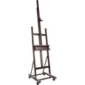 SoHo Urban Artist Wooden Easel - H-Frame Studio Easel for Tabletop Easels for Painting & Drawing Desk, Supports Canvases Up to 71", Mahogany Finish, Adjustable with Locking Casters