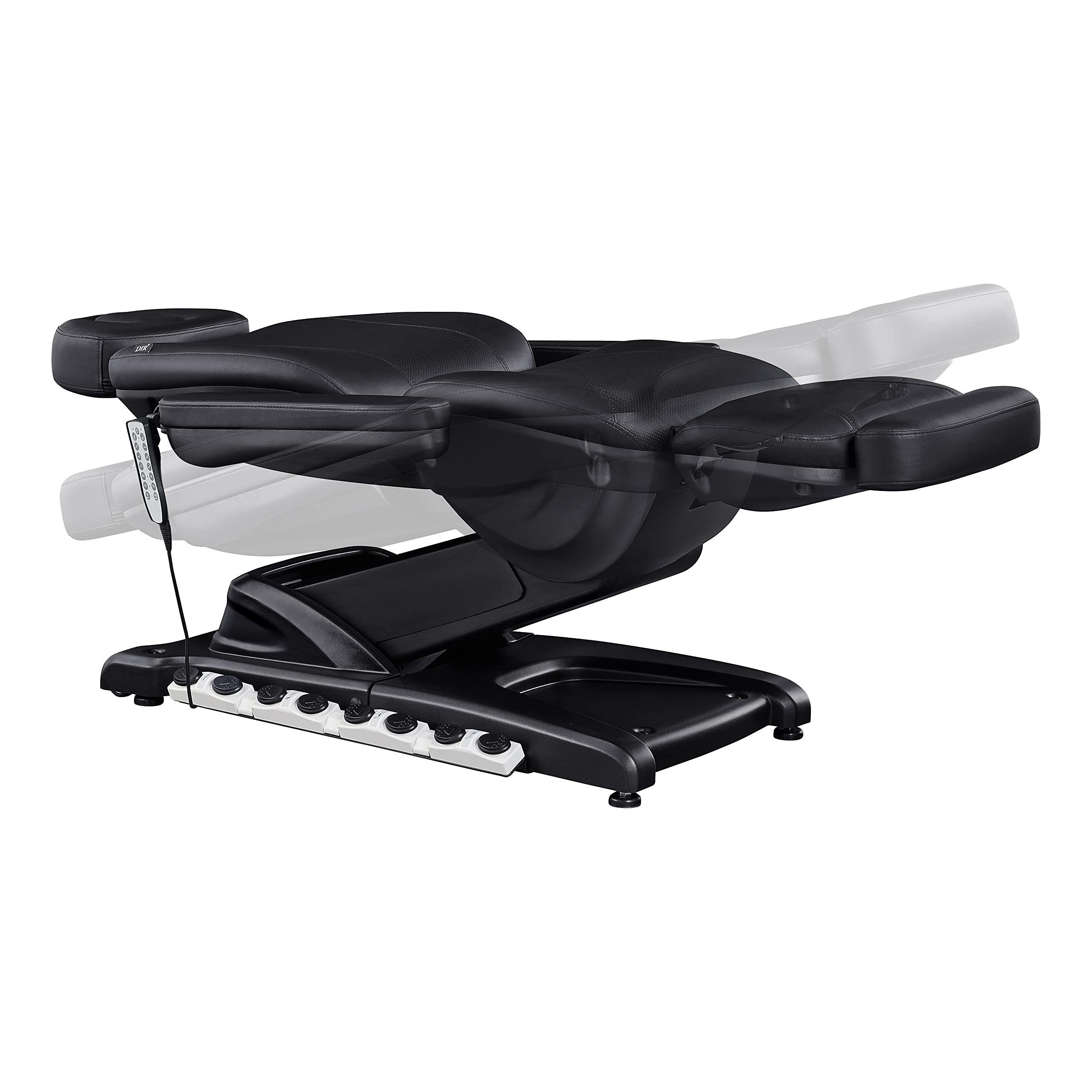 Dir Full Electrical 4 Motor Facial Beauty Bed - Doctor, Tattoo, Medical Podiatry Chair - Spa Aesthetic Chair with Thermal Heated Seats Apollo, Black