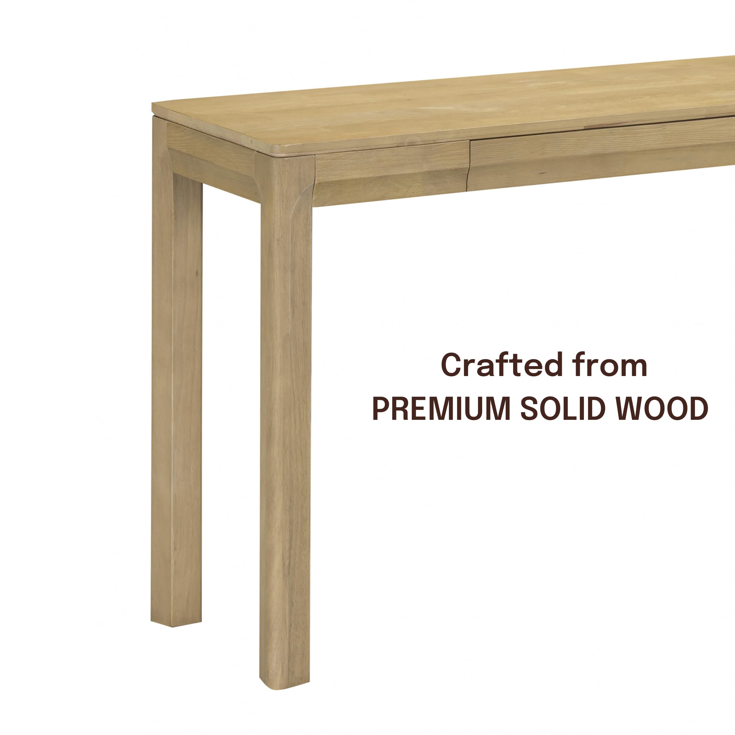 NTC Flow 47-Inch Console Table, Modern Solid Wood Entryway Table with Hidden Drawer, Waterproof & Heat Resistant, Narrow Table for Hallway, Living Room & Foyer, Sand