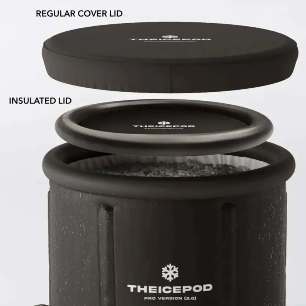 The Pod Company Standard Ice Pod Complete Cold Plunge Bundle – 84-Gallon Portable Ice Bath with 36 XL Ice Trays, Insulated Lid & Cover, Water Jet, Maintenance & Cleaning Kit, Thermometer & Floor Mat