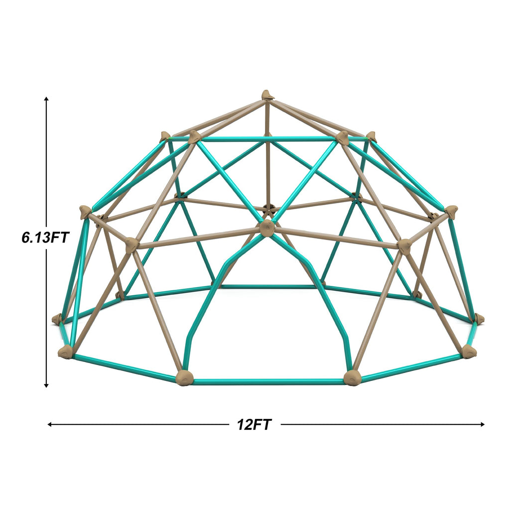 Merax 12FT Climbing Dome, Outdoor Dome Climber for Kids 3-10 Supporting 1000 lbs, Easy Assembly Playground Jungle Gym Backyard Play Equipment (12FT Blue Climbing Dome)