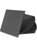 Vivaluz 0.56 Inch Thick 96 Sq Ft Gym Flooring for Home Gym, 24 Tiles Robust Rubber Top with Eva Foam Exercise Equipment Mats, Protective Flooring Puzzle Mat for Fitness Room