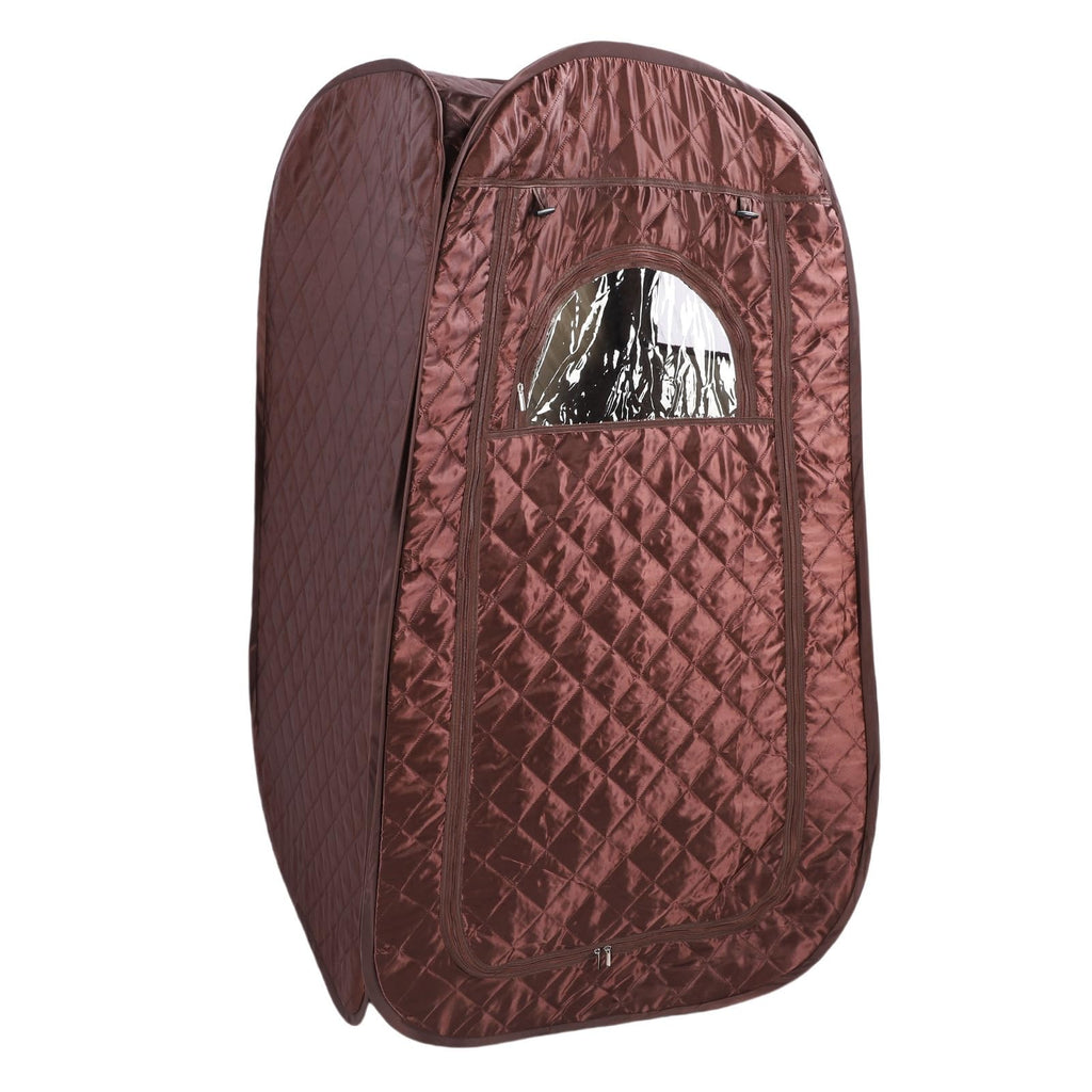 Srliya Portable Sauna Box, 4.76FT Foldable Full Body Steam Sauna Tent with Remote Control and Folding Chair, for Home Relaxation and Gym Use (Wine Red)