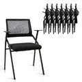 CLATINA Stackable & Foldable Office Chairs with Ergonomic Lumbar Support and Thickened Seat Cushion, Folding Mesh Fabric Reception Guest Chair for School Church Conference Waiting Room Black (8 pk)