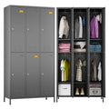 METALYEYE 6 Doors Metal Storage Lockers for Employees,Industrial Steel Storage Locker with 18 Hooks & Air Hole for Gym,School,Garage,Office,Assembly Required,Dark Gray,72''H*35.43''W*15.75''D