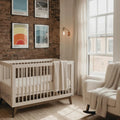 dadada Baby Soho 3-in-1 Convertible Wooden Crib to Toddler Bed - Made in Italy, GREENGUARD Gold Certified, Baby-Safe Finish, Handcrafted Beechwood, Modern Design, 3 Adjustable Heights (Almond Milk)