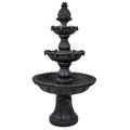 Sunnydaze 57" H Welcome 3-Tier Water Fountain - Large Electric Water Fountain with Pineapple Topper for Garden, Patio or Yard - Deep Espresso