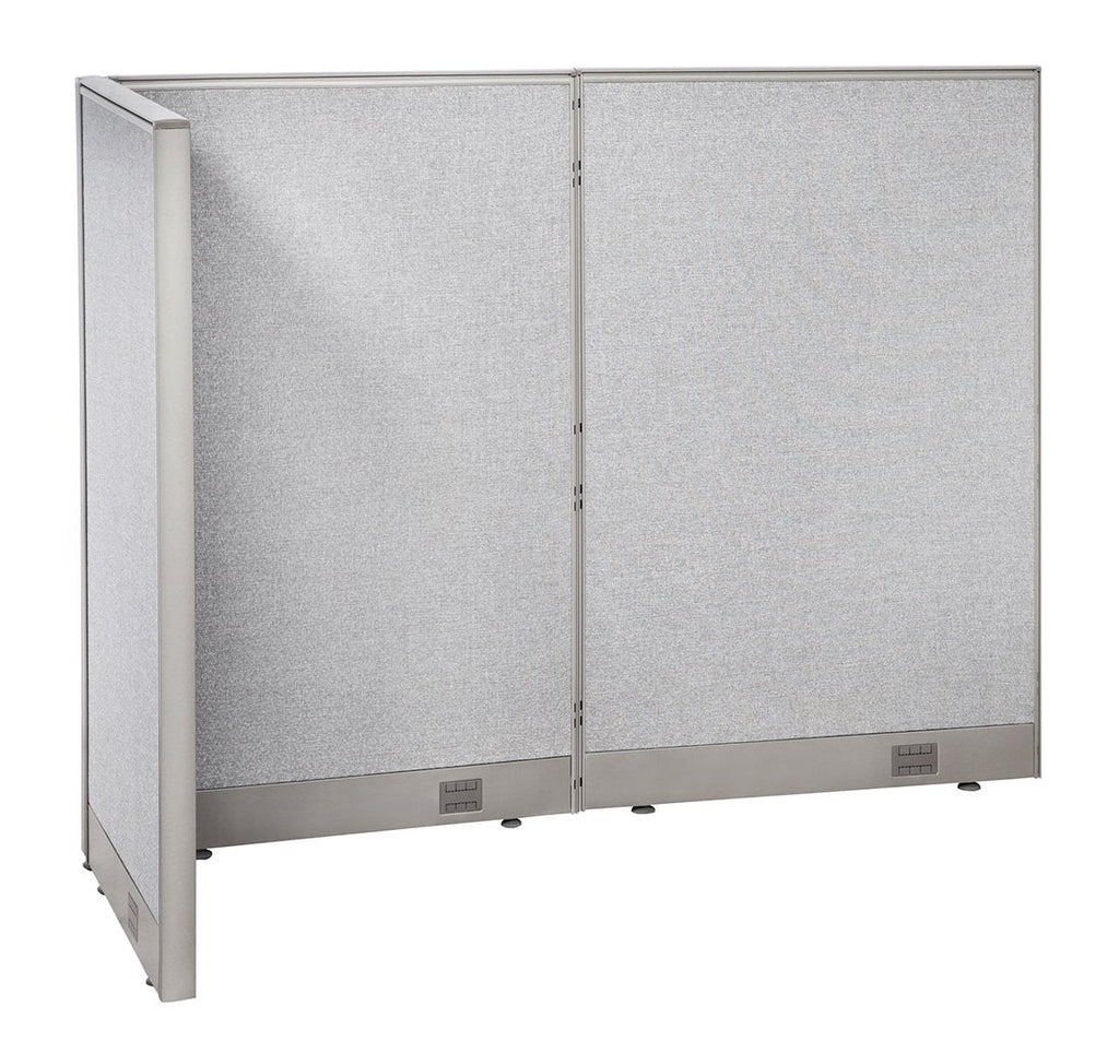GOF Freestanding L Shaped Office Partition, Large Fabric Room Divider Panel, 30" D x 60" W x 48" H